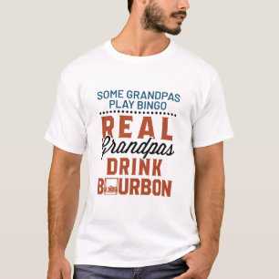 Real Grandpas Drink Bourbon Funny Whiskey Drinker T-Shirt