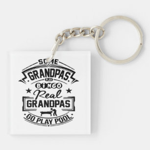 Real Grandpas Go Play Pool Key Ring