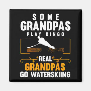 Real grandpas go water skiing men water skiing wav magnet