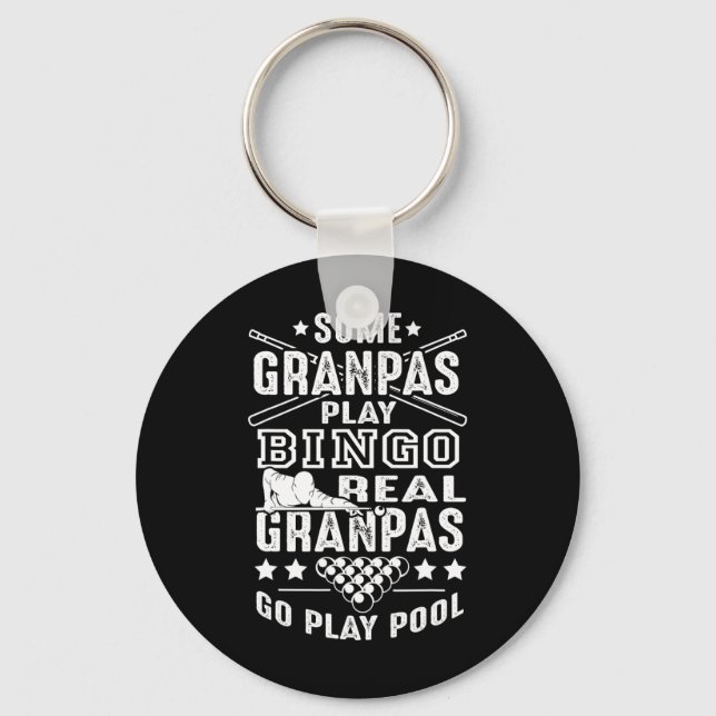 Real Grandpas Play Pool  Key Ring (Front)