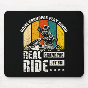 Real grandpas ride jet ski mouse pad