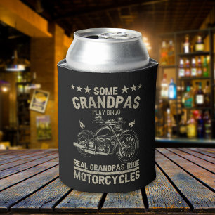Real Grandpas Ride Motorcycle Biker Grandpa Can Cooler