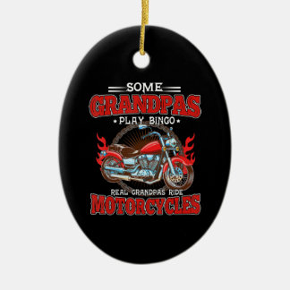Real Grandpas Ride Motorcycles Motorbike Lover Ceramic Ornament