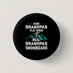 Real Grandpas Snowboard 3 Cm Round Badge