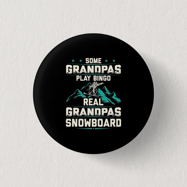 Real Grandpas Snowboard 3 Cm Round Badge (Front)
