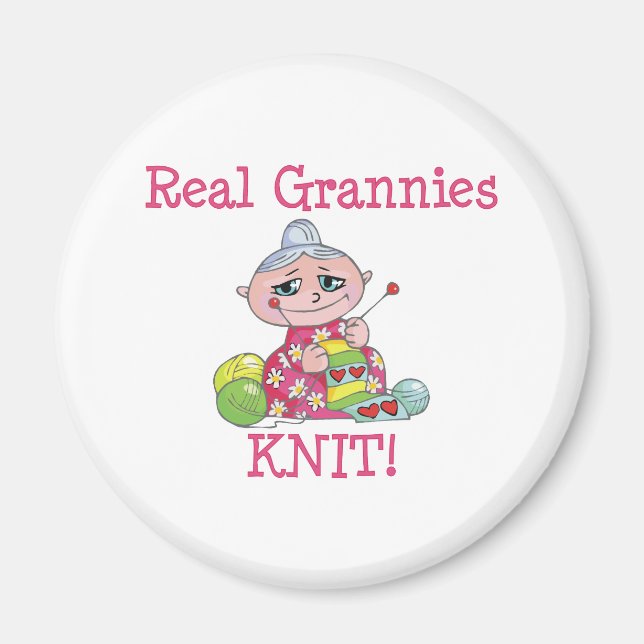 Real Grannies KNIT! Magnet (Front)