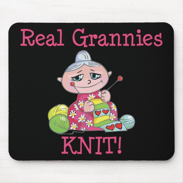 Real Grannies KNIT! Mouse Pad (Front)