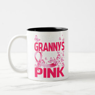 Real Grannys Wear Pink Breast Cancer Awareness Two-Tone Coffee Mug