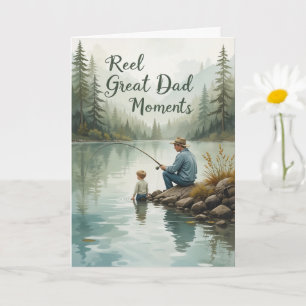 Real Great Dad Moments Fishing with Father Card