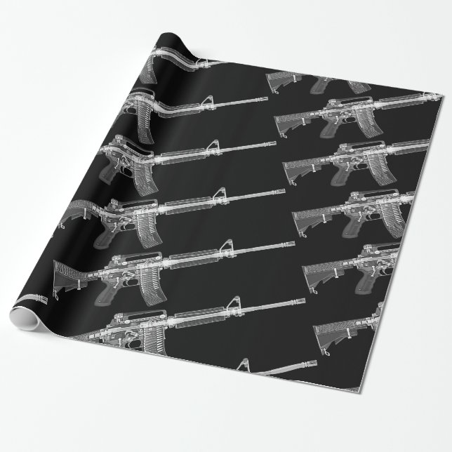 Real HD X-ray image from real AR-15! Wrapping Paper (Unrolled)