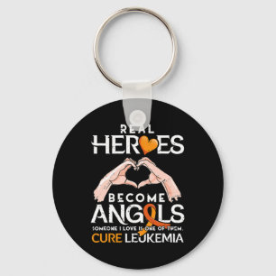 Real Heroes Become Angels - Leukaemia Awareness Key Ring