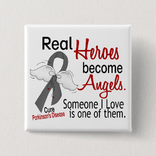 Real Heroes Become Angels Parkinson's Disease 15 Cm Square Badge