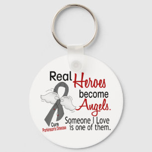 Real Heroes Become Angels Parkinson's Disease Key Ring
