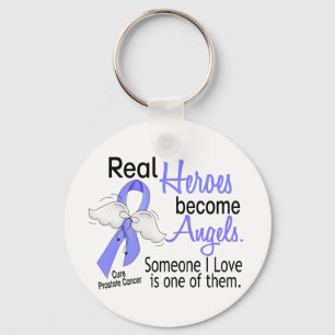 Real Heroes Become Angels Prostate Cancer Key Ring