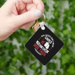 Real Heroes Don't Wear Capes They Wear Dog Tags Key Ring
