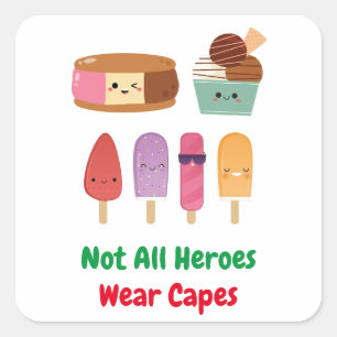 Real Heroes : League Of Ice Creams Square Sticker
