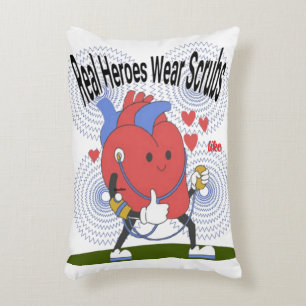 Real Heroes Wear Scrubs Pillow – Nurse & Doctor