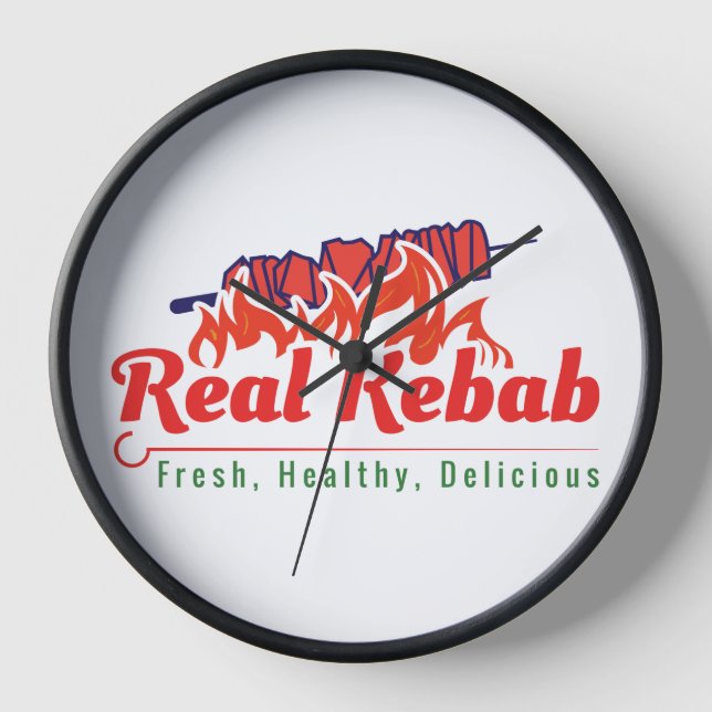 Real Kebab Logo Wall Clock (Front)
