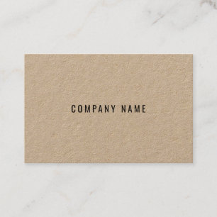 Real Kraft Paper Elegant Modern Company Template Business Card