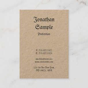 Real Kraft Paper Nostalgic Classic Vintage Plain Business Card