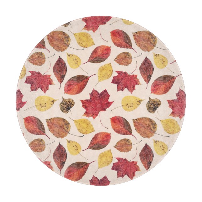 Real leaves photo, unique seamless pattern. cutting board (Front)