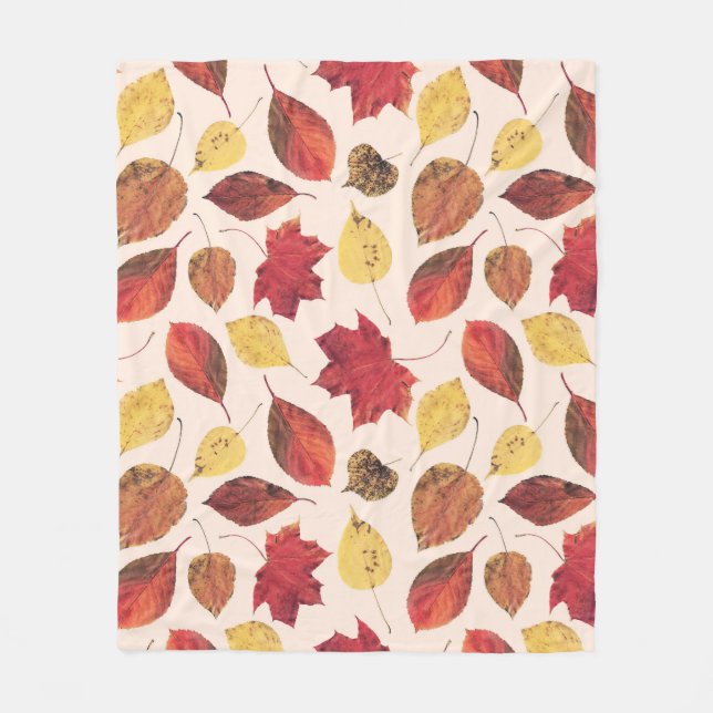 Real leaves photo, unique seamless pattern. fleece blanket (Front)