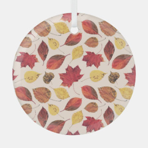 Real leaves photo, unique seamless pattern. glass tree decoration