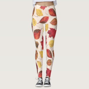 Real leaves photo, unique seamless pattern. leggings