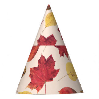 Real leaves photo, unique seamless pattern. party hat