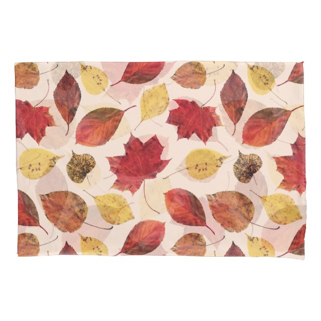 Real leaves photo, unique seamless pattern. pillowcase (Front)