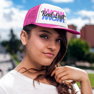 Real Legit Wow Mom Print (Pink & Blue) Trucker Hat