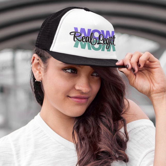 Real Legit Wow Mum Print Trucker Hat (Creator Uploaded)