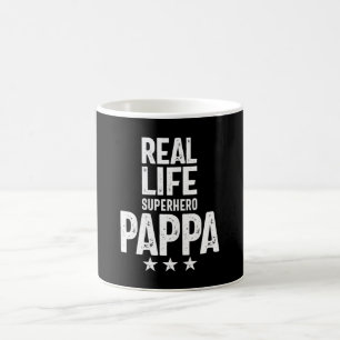 Real Life Superhero Pappa   Father Gift Coffee Mug