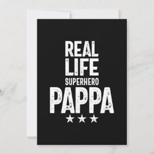 Real Life Superhero Pappa   Father Gift Thank You Card
