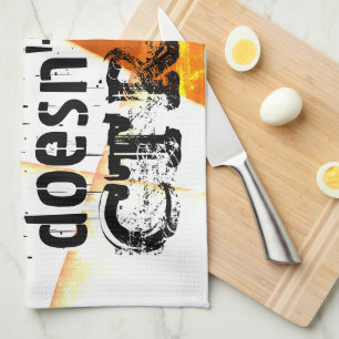 Real life there is no undo, nerd version - orange tea towel