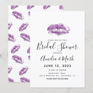 Real Lip Imprints Girly  Bridal Shower   Invitation