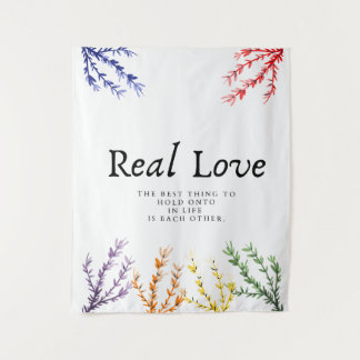 real love text and famous saying wall art tapestry