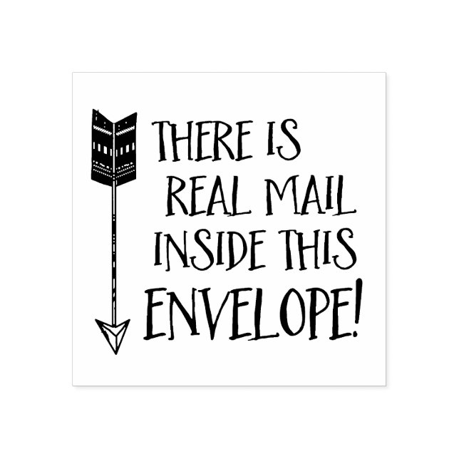 Real Mail Inside Envelope Art Rubber Stamp (Imprint)