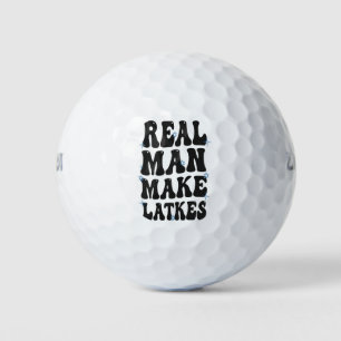 Real Man Make Latkes Funny Groovy Hanukkah Golf Balls