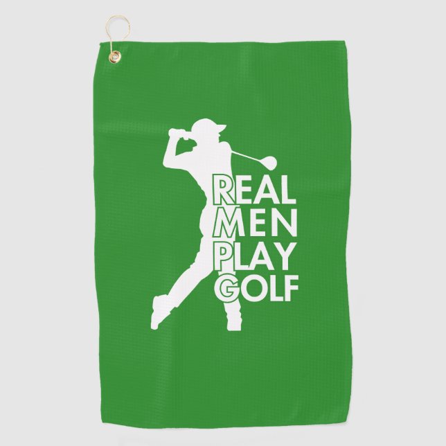 Real Man Play Golf Funny Golf Theme Towel (Front)