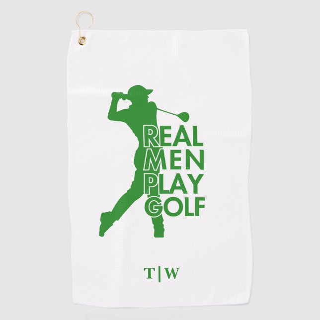 Real Man Play Golf Funny Golf Theme Towel (Front)