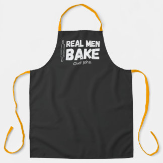 Real Men Bake Apron, Large (Custom name optional) Apron