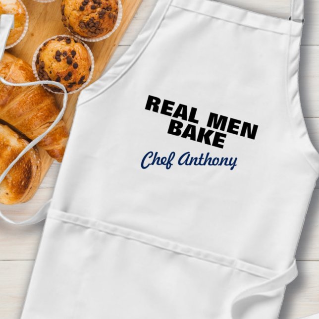 Real Men Bake Personalised Standard Apron (Creator Uploaded)