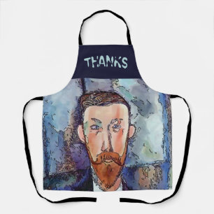 Real Men Cartoon Design add text, Apron