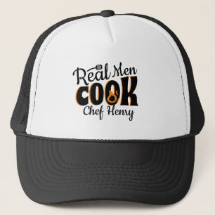 Real Men Cook Black  Trucker Hat
