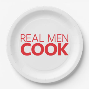Real Men Cook Paper Plate