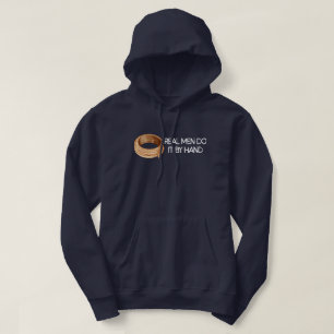 Real Men Do It By Hand Fishing Hoodie