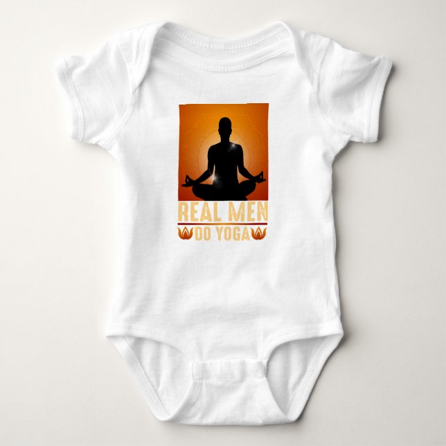 Real Men Do Yoga Baby Bodysuit (Front)