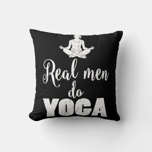 Real Men Do Yoga Cushion (Front)