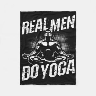 Real Men Do Yoga Funny Yoga Pose Fleece Blanket